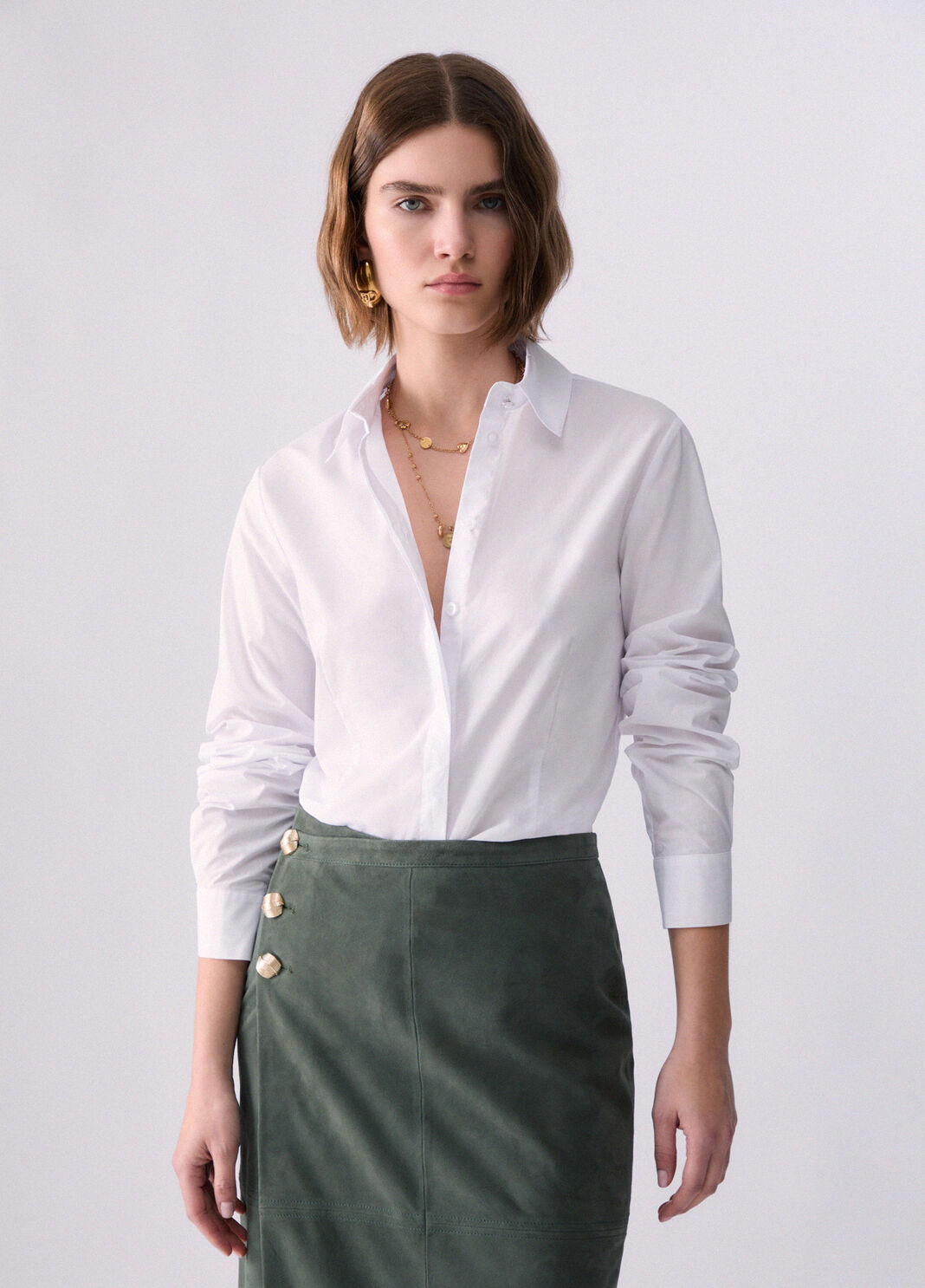 Shirt in poplin white/je t'aime print Liu Jo - large image number 0