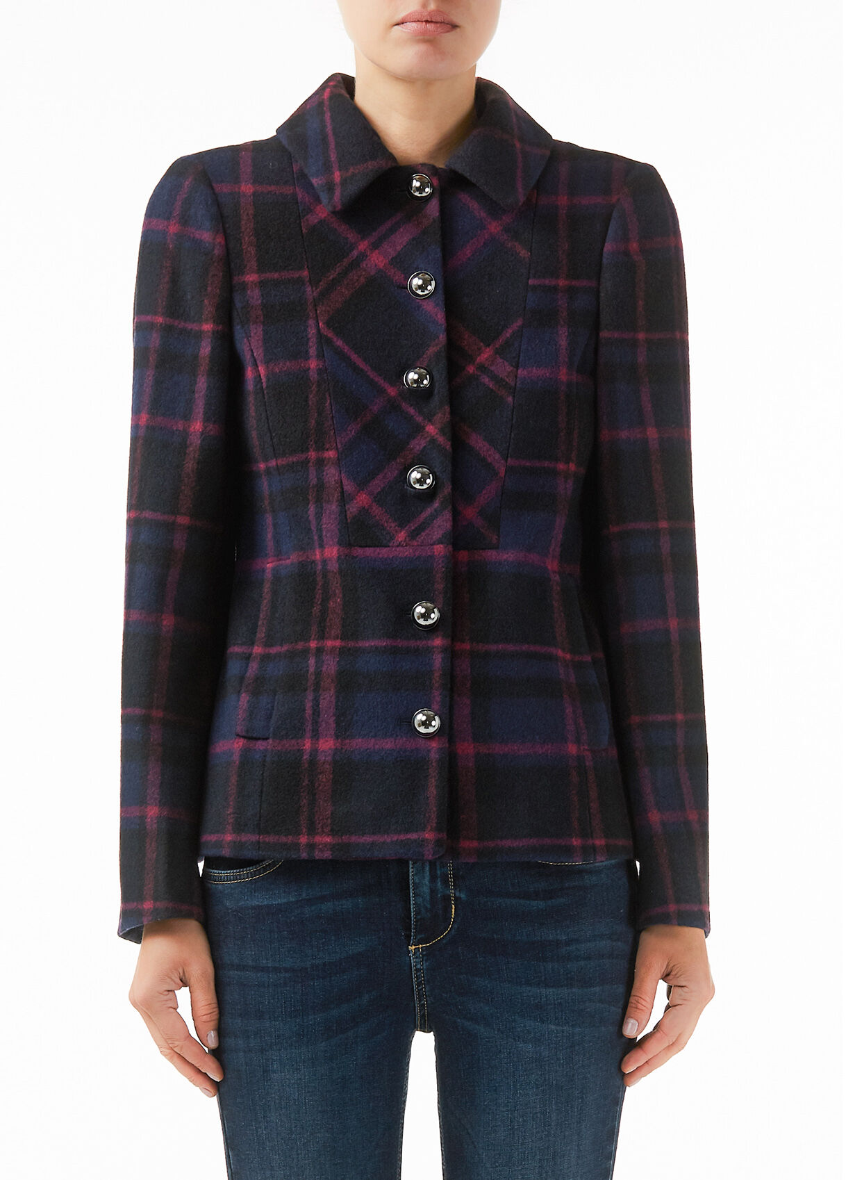 Coat with puff sleeves