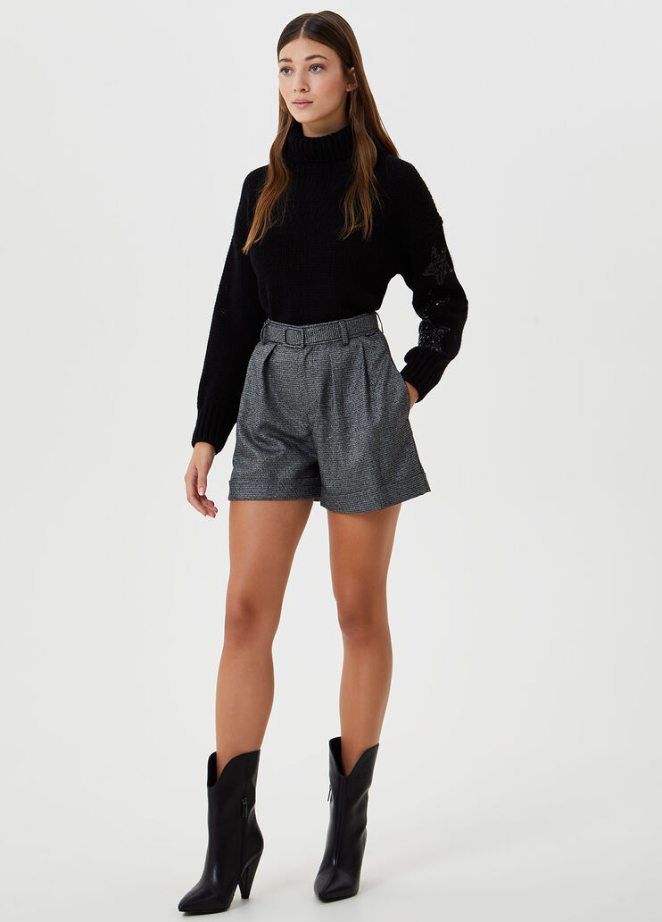 Dolcevita con paillettes Nero Liu Jo - large image number 3