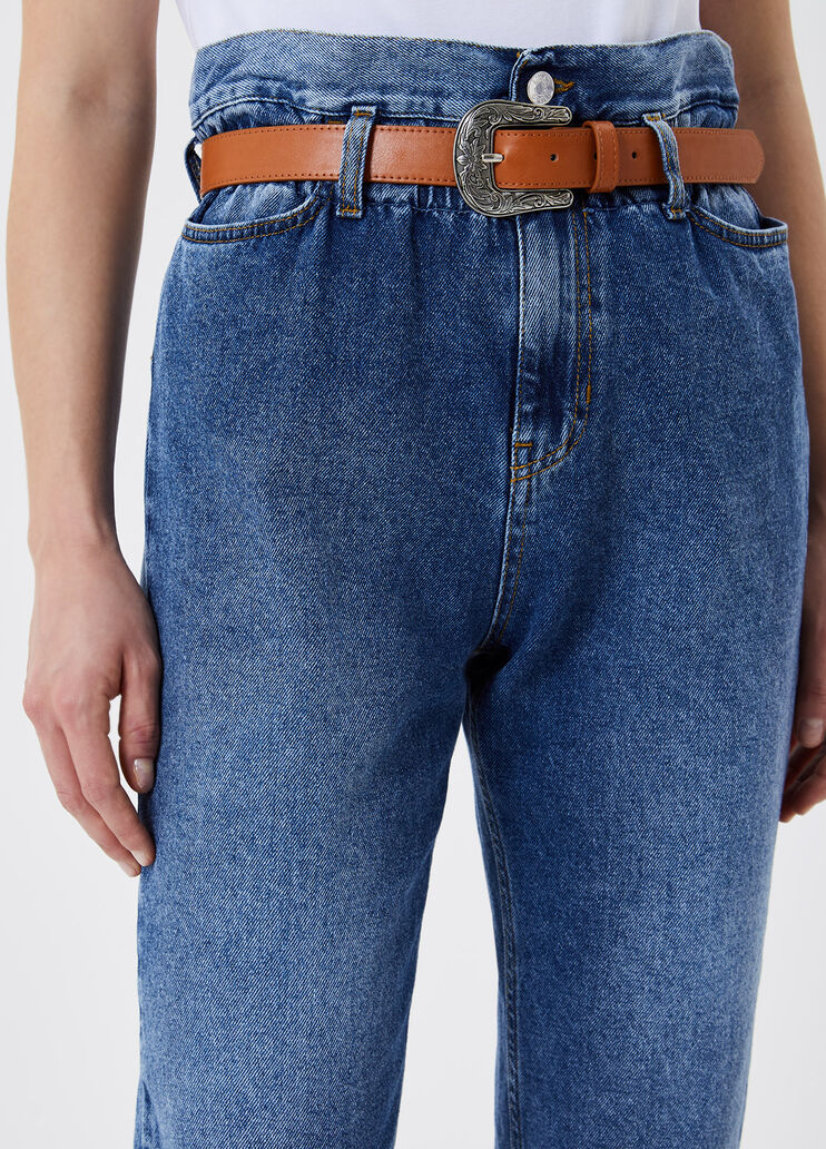 High-rise jeans with belt Blue Denim Liu Jo - large image number 2 High-rise jeans with belt Blue Denim Liu Jo - large image number 2