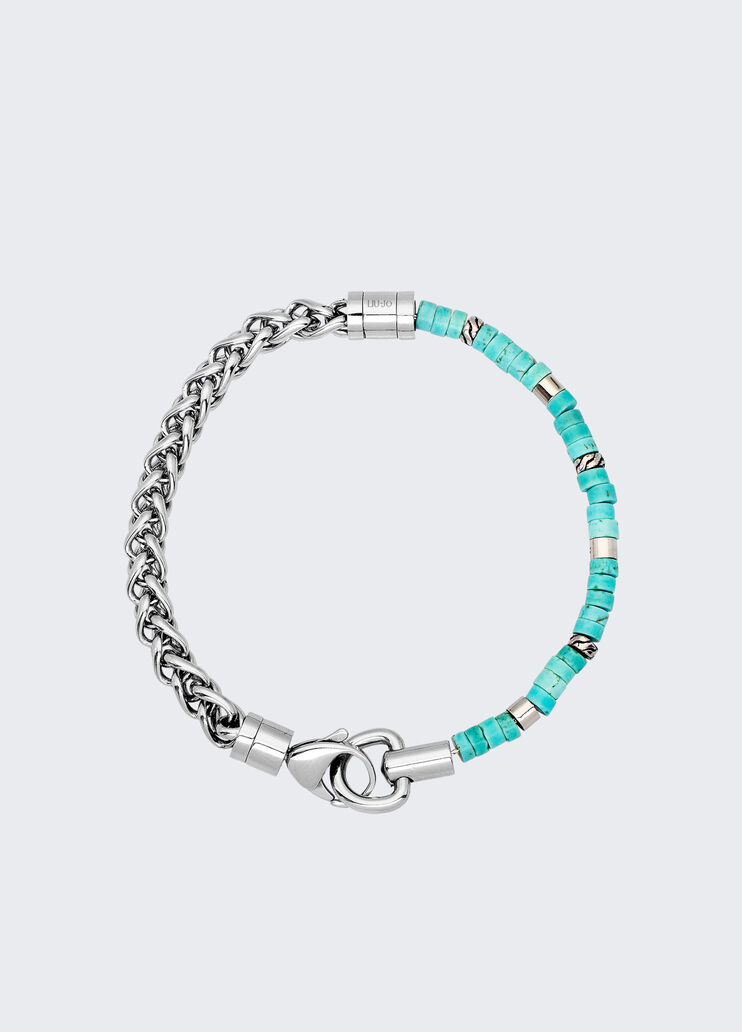 Men’s bracelet with beads light blue Liu Jo - large image number 0 Men’s bracelet with beads light blue Liu Jo - large image number 0