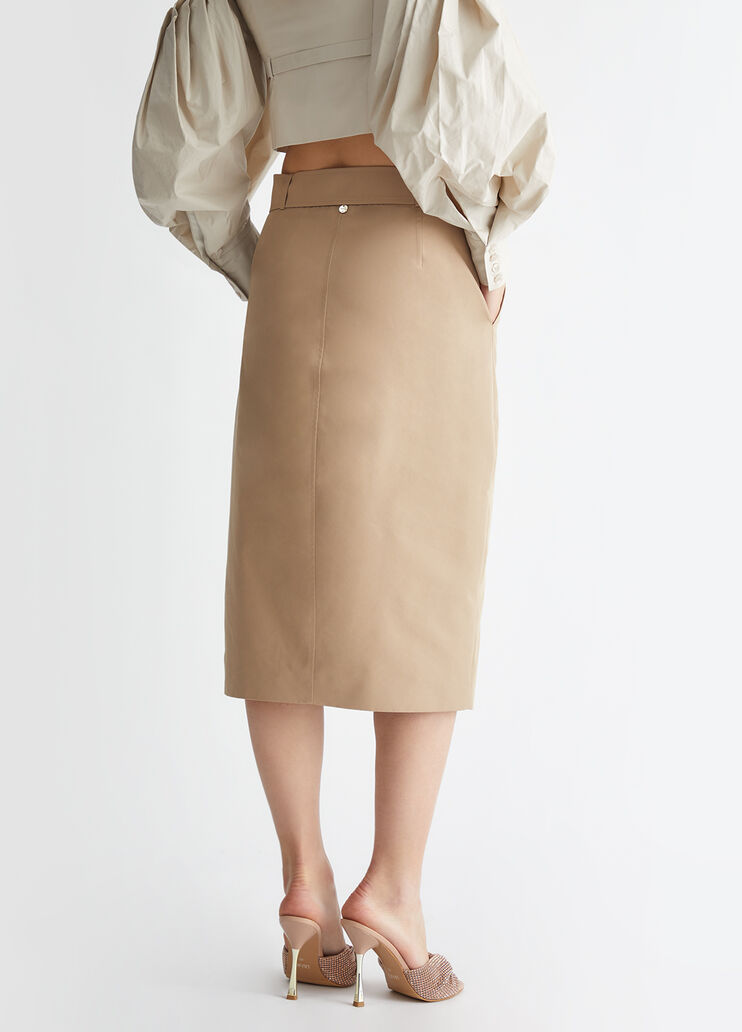Gabardine midi skirt beige Liu Jo - large image number 1