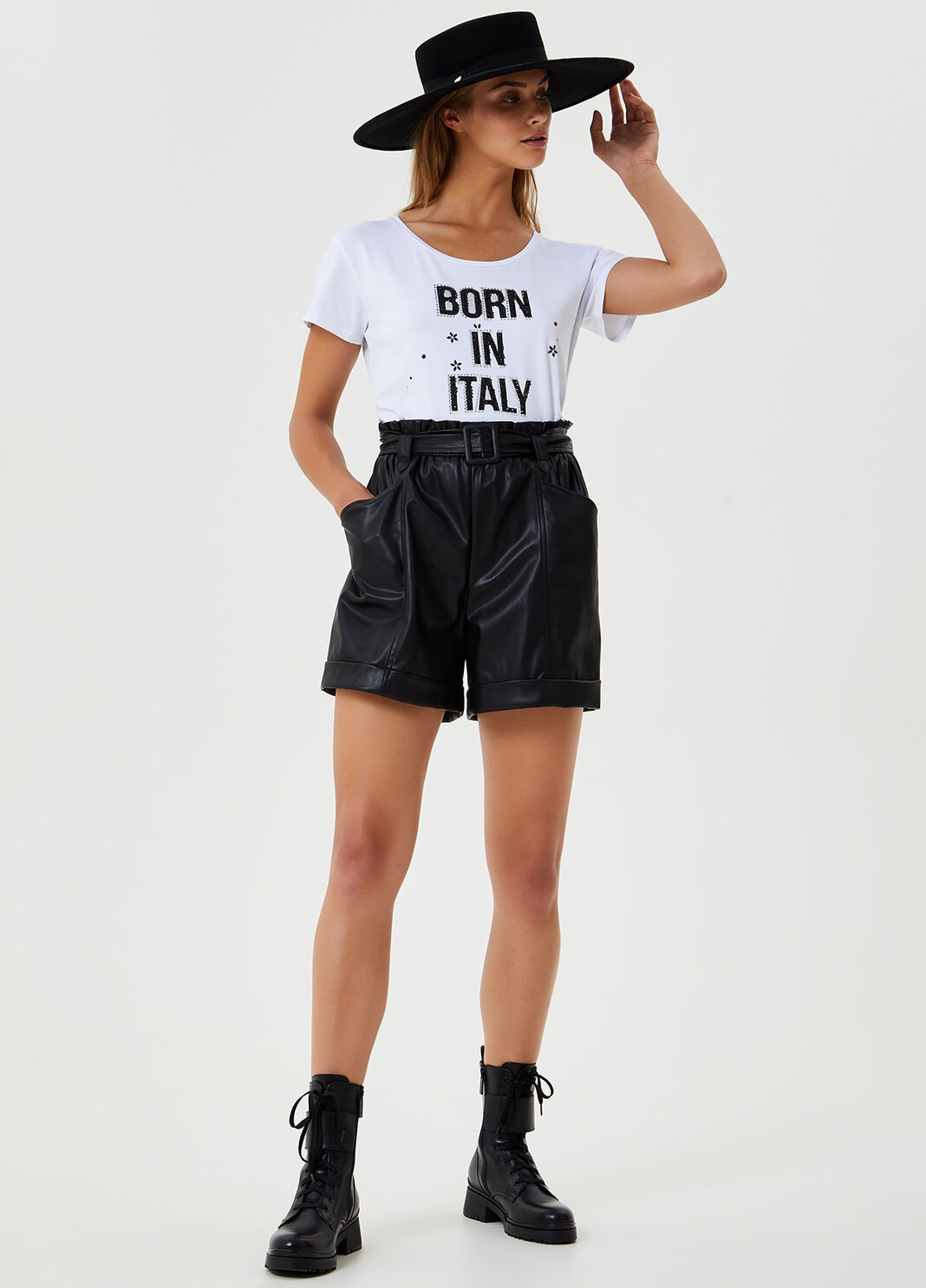 T-shirt with precious stones Black Liu Jo - large image number 3