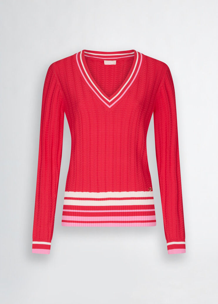 Red V-neck jumper red Liu Jo - large image number 6 Red V-neck jumper red Liu Jo - large image number 6