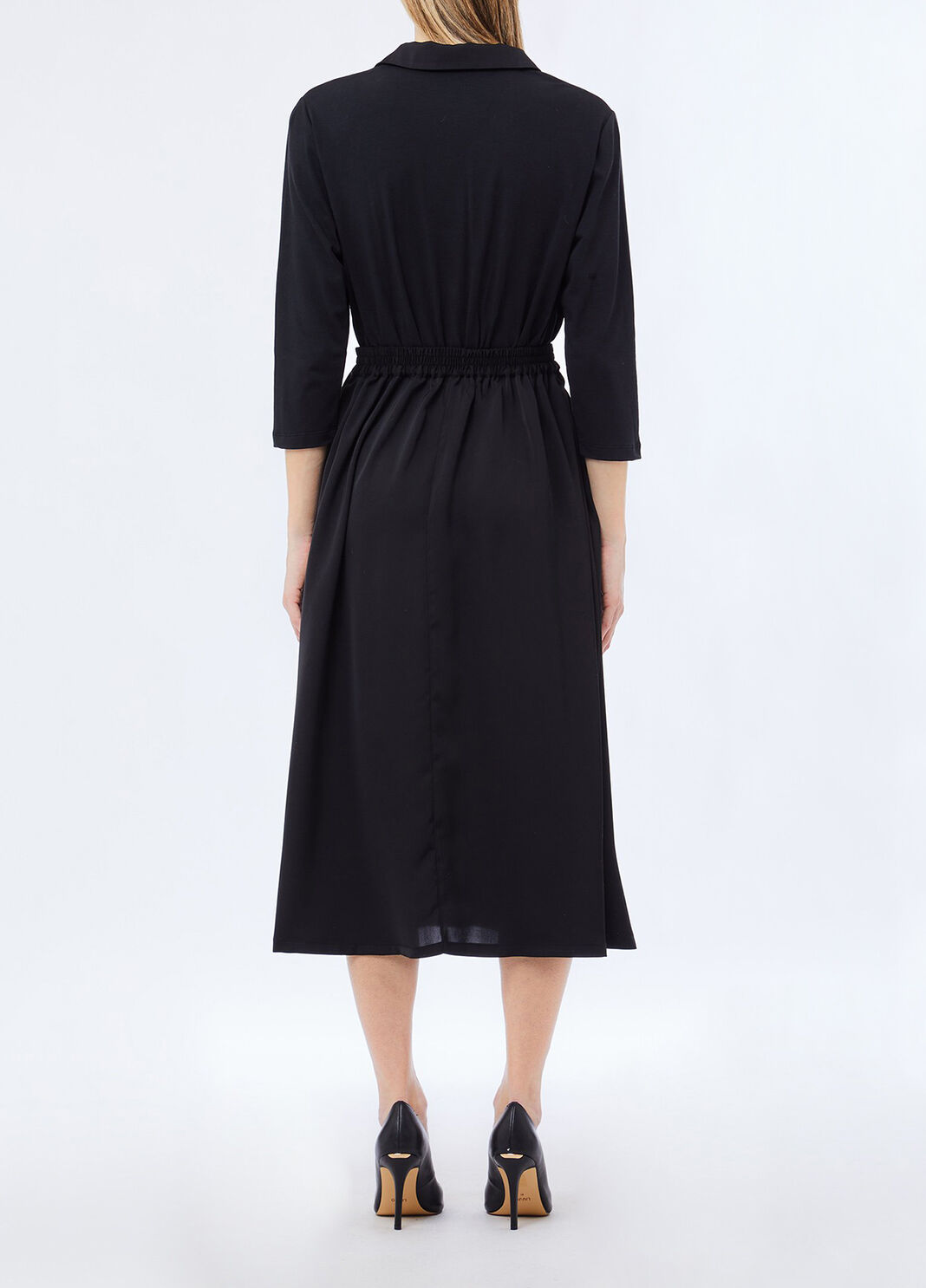Vestido midi con cintur&oacute;n negro Liu Jo - large image number 1