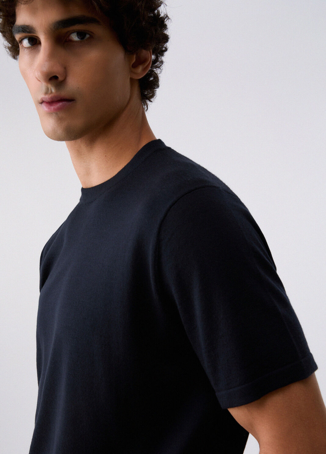 T-shirt in wool merino dark blue Liu Jo - large image number 4