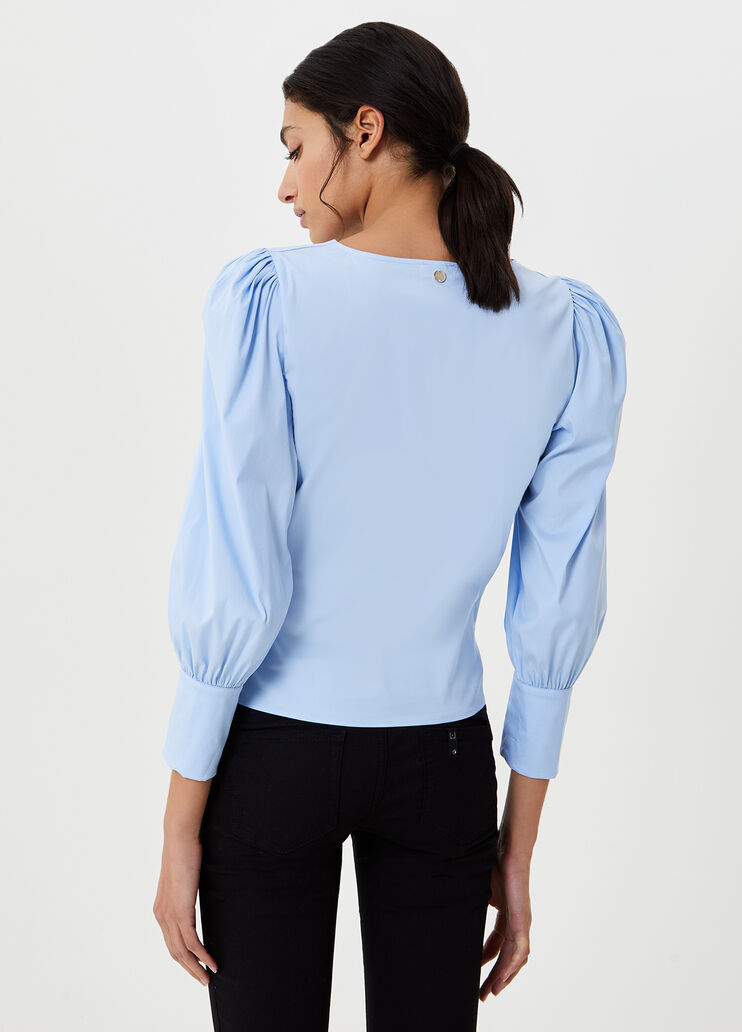 Crossover front blouse Light Blue Liu Jo - large image number 1