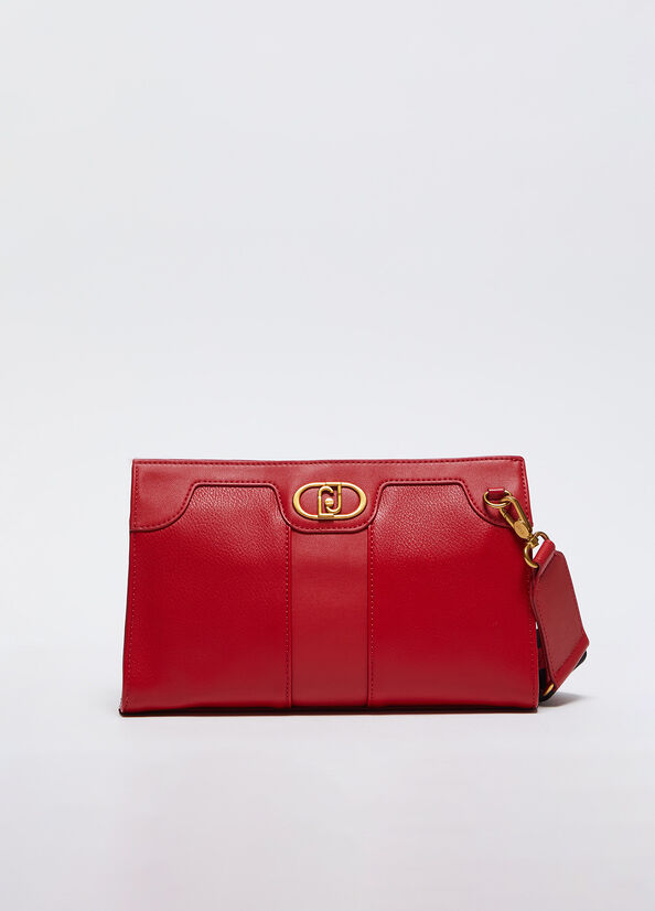 Sac à bandoulière format moyen avec logo rouge Liu Jo - large image number 0