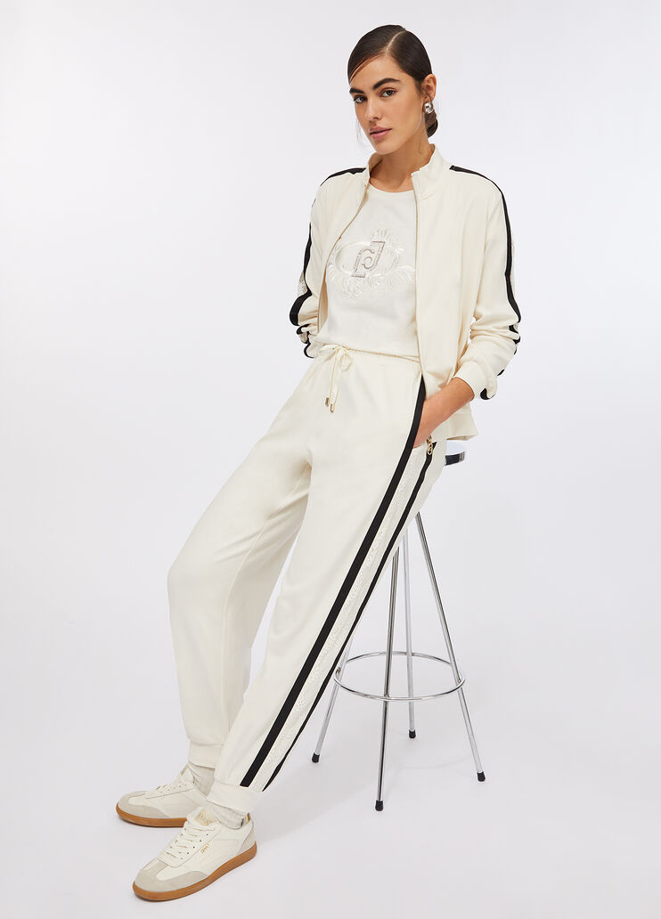 Jogginghose aus Sweatstoff mit Spitze Weiß Liu Jo - medium