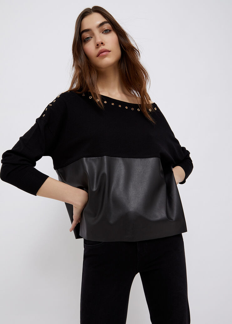 Pullover mit Nieten Schwarz Liu Jo - large image number 0 Pullover mit Nieten Schwarz Liu Jo - large image number 0