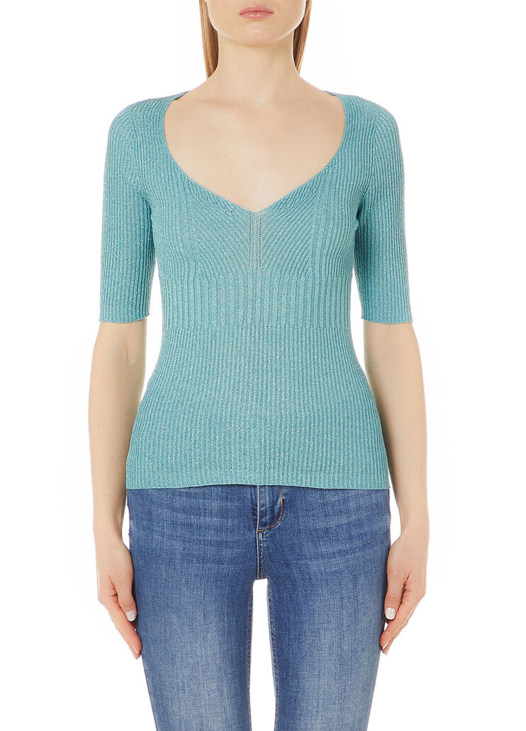 Lurex® knit top water Liu Jo - large image number 0 Lurex® knit top water Liu Jo - large image number 0
