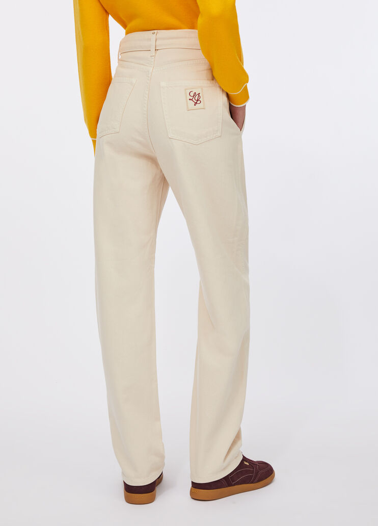 High-rise trousersrise light beige Liu Jo - large image number 1