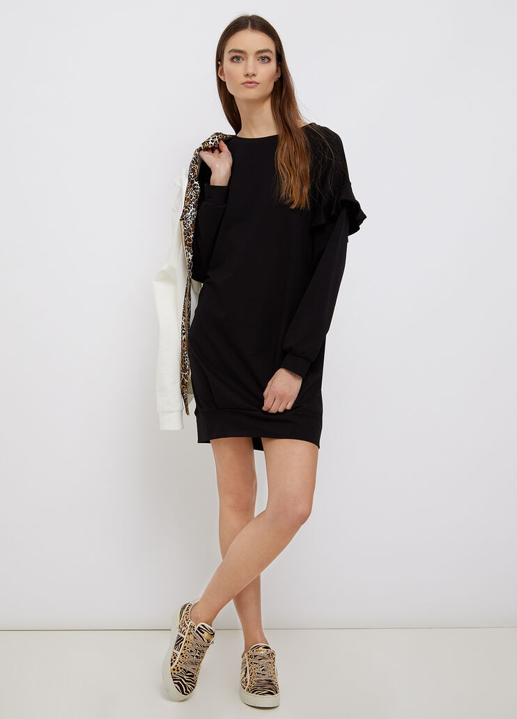 Maxi sweatshirt with flounces black Liu Jo - large image number 3 Maxi sweatshirt with flounces black Liu Jo - large image number 3