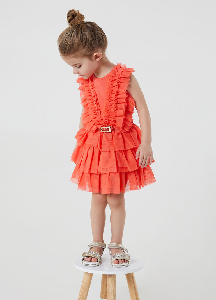 Короткое платье из тюля коралловый Liu Jo - large image number 2