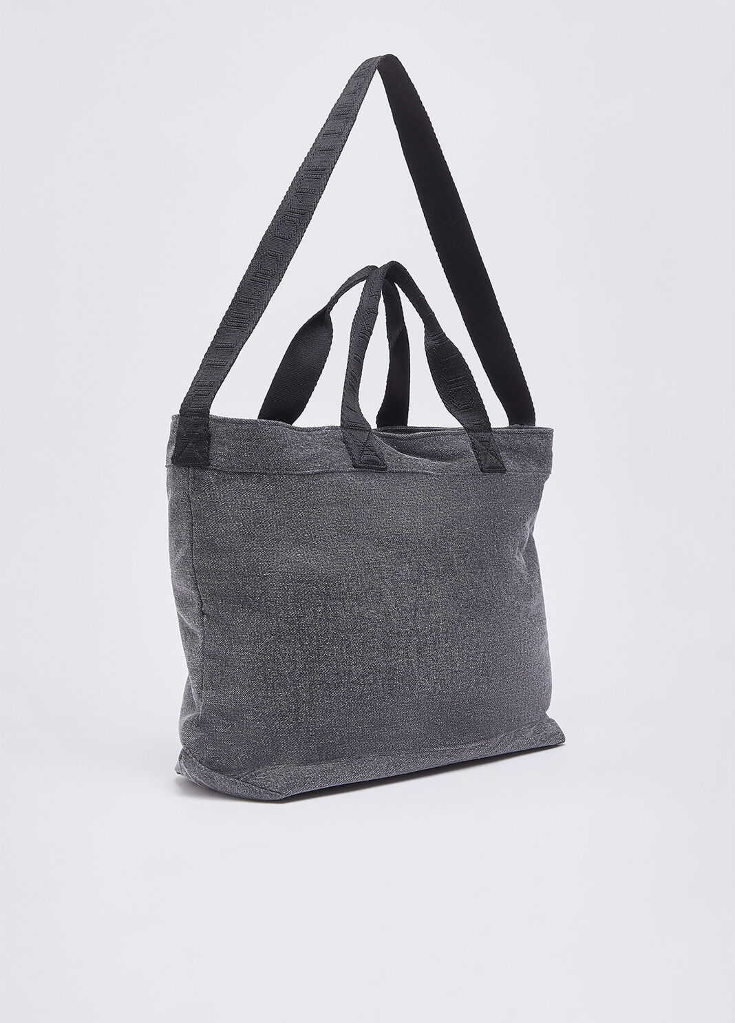 Bolso tote grande de denim con logotipo denim gris Liu Jo - large image number 3