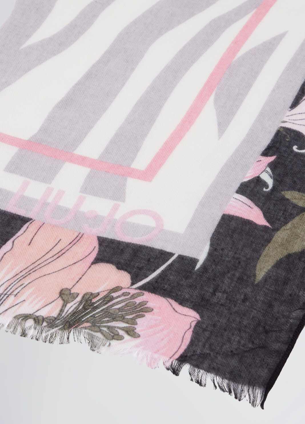 Scarf with floral print black Liu Jo - large image number 3