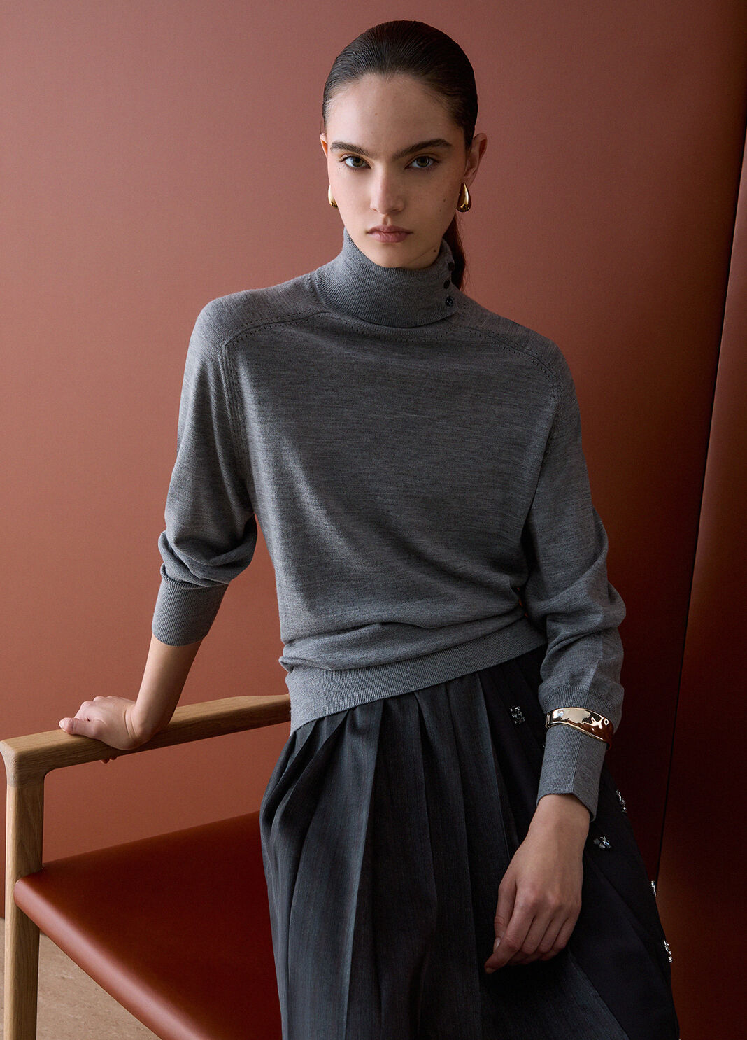 Wool Turtleneck with Bracelet grey m&eacute;lange Liu Jo - large image number 2