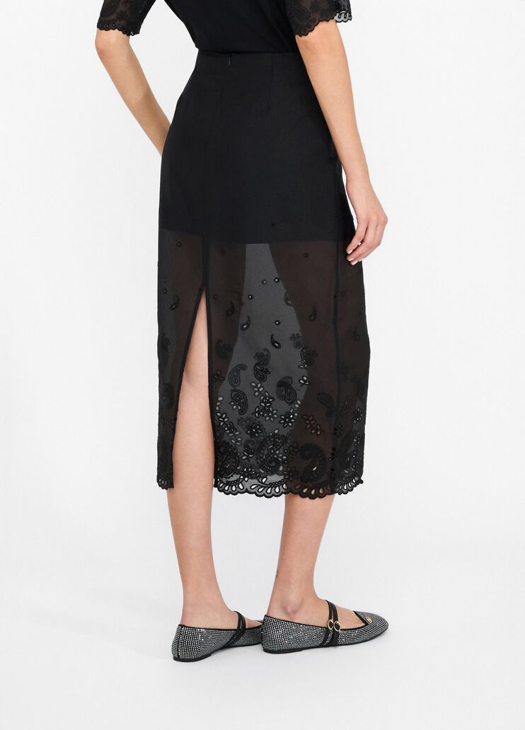 Organza skirt with embroidery black Liu Jo - large image number 1 Organza skirt with embroidery black Liu Jo - large image number 1