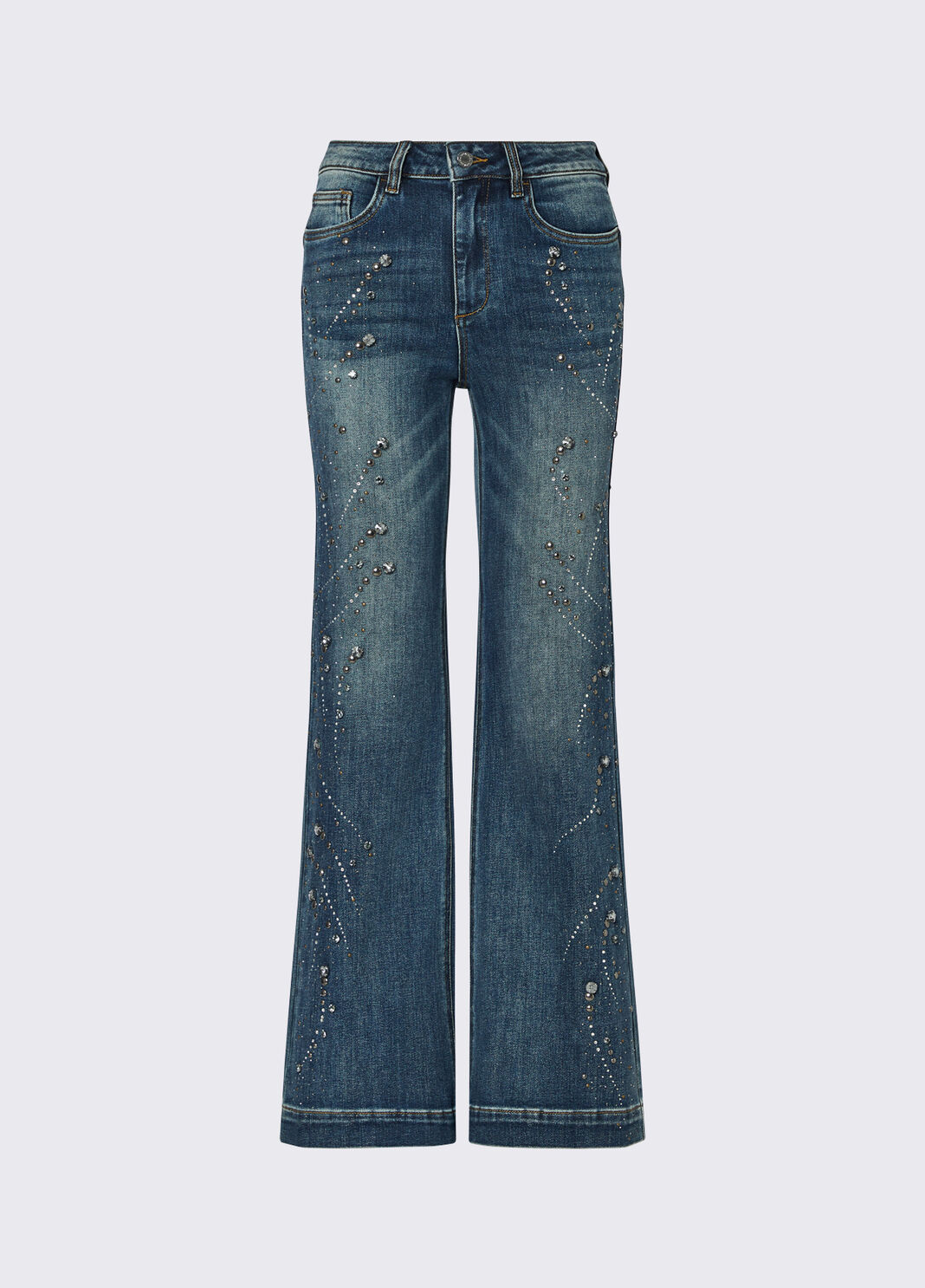 Flare jeans with jewel settings blue denim Liu Jo - large image number 6