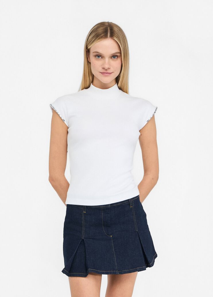 Cotton T-shirt with rhinestones white Liu Jo - large image number 0 Cotton T-shirt with rhinestones white Liu Jo - large image number 0
