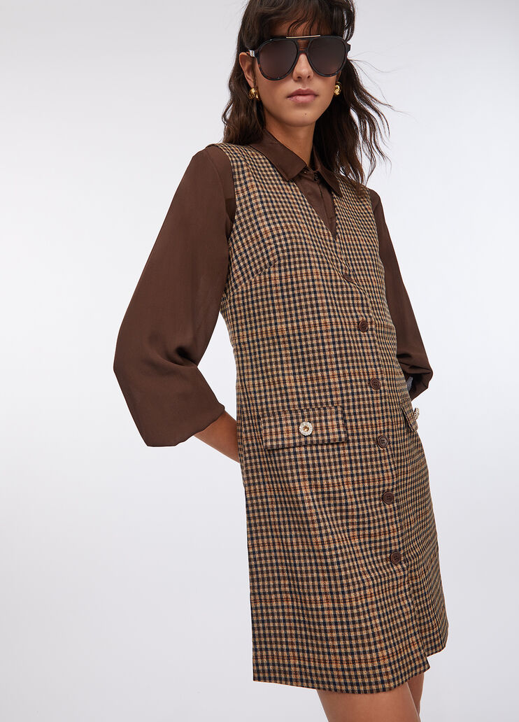 Short chequered dress beige Liu Jo - medium