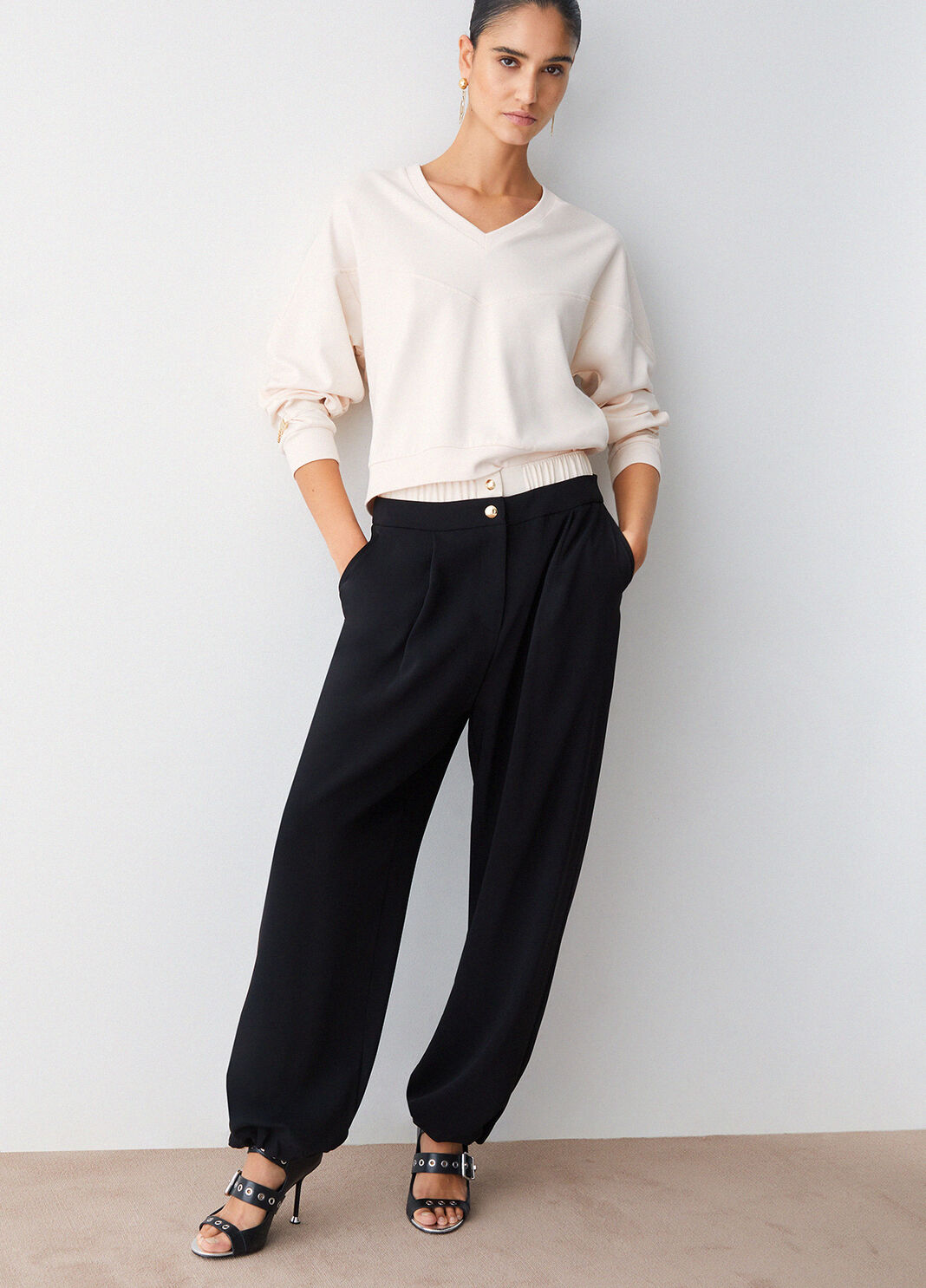 Trousers with double waistband black Liu Jo - large image number 3