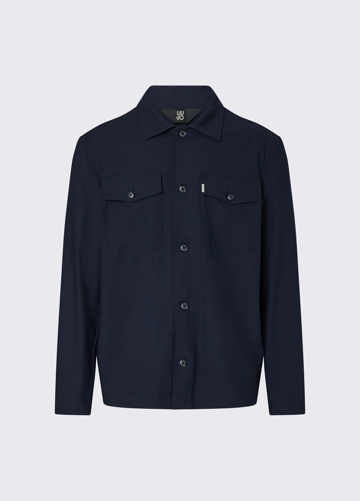 Jacket overshirt in a wool blend dark blue Liu Jo - medium