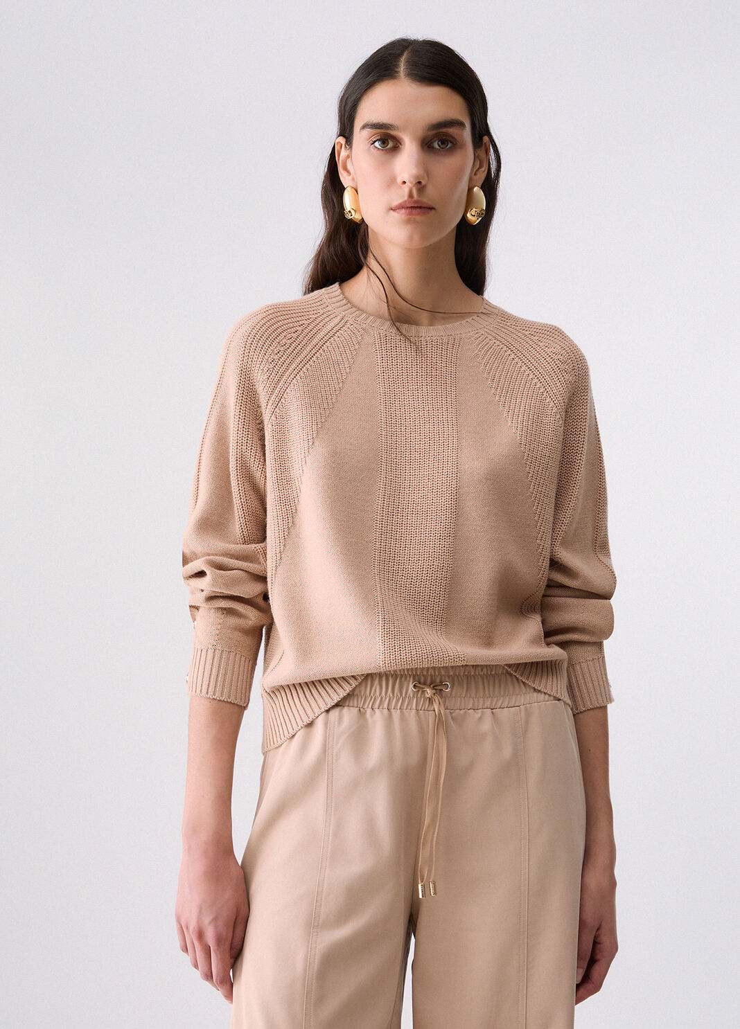 Wool-blend sweater with buttons beige Liu Jo - large image number 0