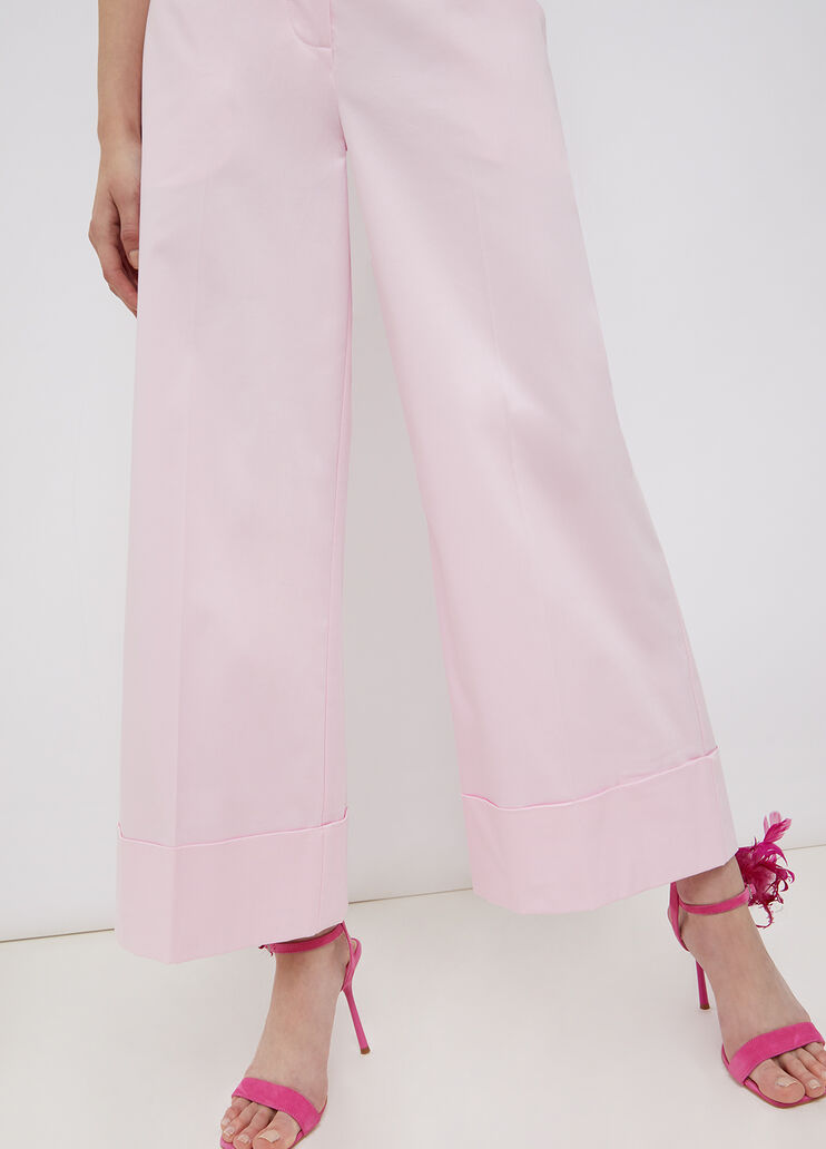 Palazzo trousers with turn-up pink Liu Jo - large image number 2