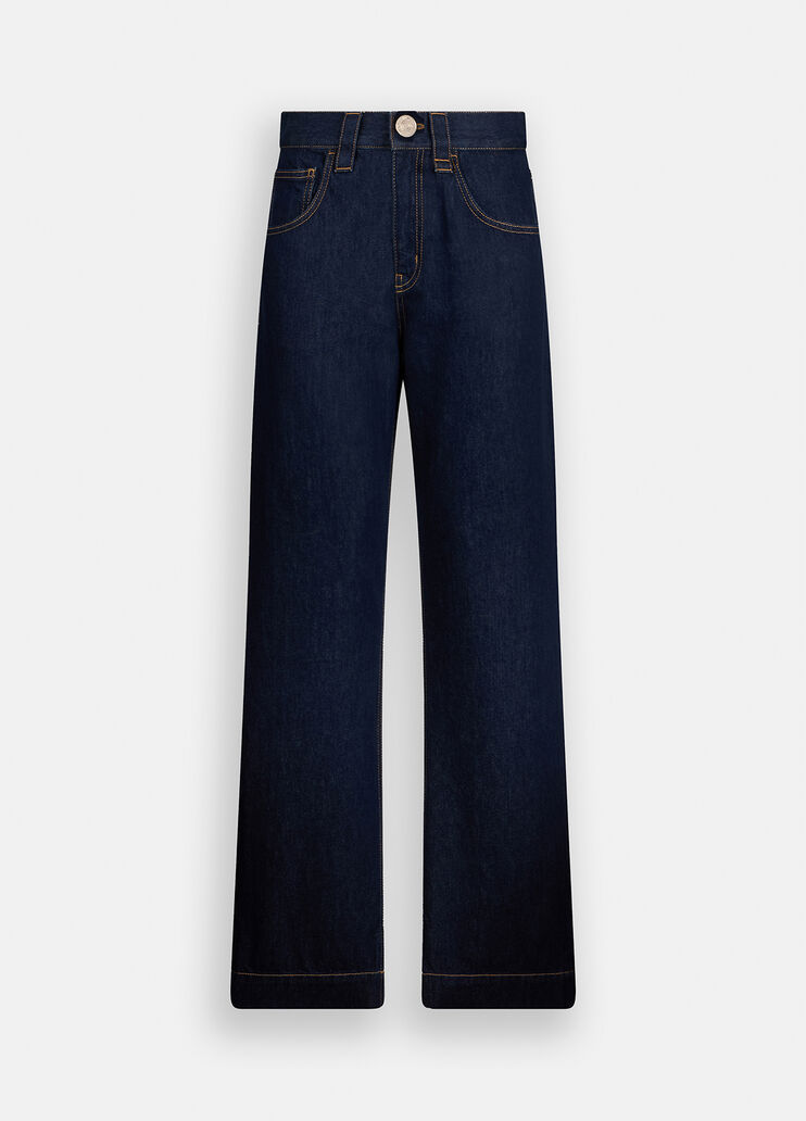 Straight jeans with jewelled beads dark blue denim Liu Jo - large image number 6 Straight jeans with jewelled beads dark blue denim Liu Jo - large image number 6