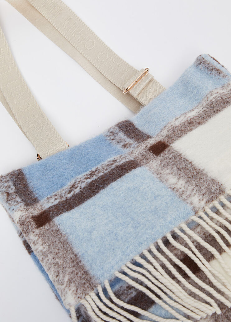 Shopper format moyen en laine mélangée bleu foncé Liu Jo - large image number 4