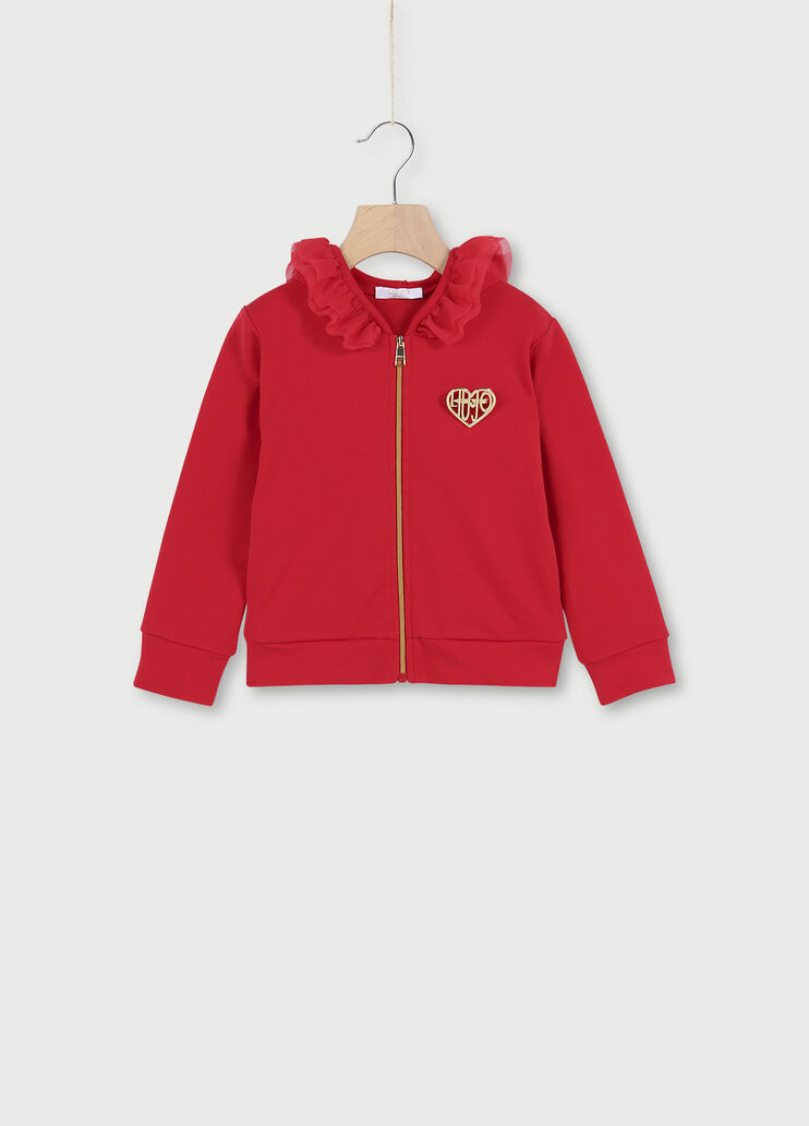 Felpa con zip e cappuccio Rosso Liu Jo - large image number 0