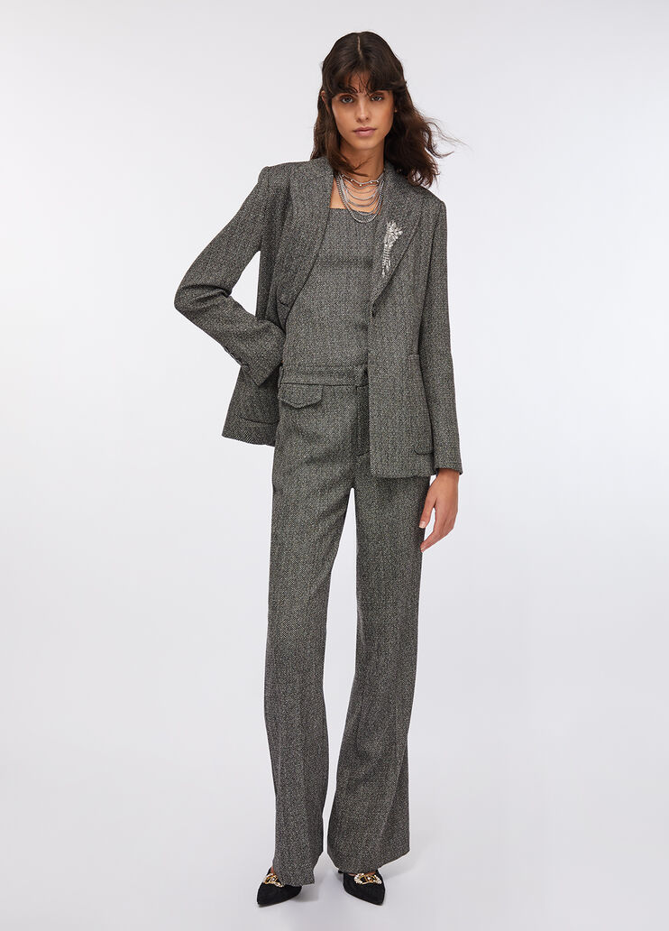 Fit & Flare-Jacke mit Fischgrätmuster Graues Fischgrätmuster Liu Jo - large image number 5