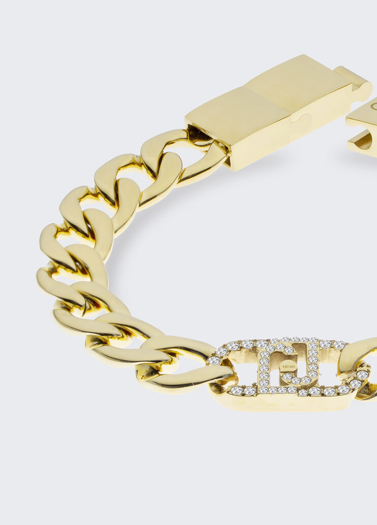 Monogram bracelet with diamantés gold Liu Jo - medium Monogram bracelet with diamantés gold Liu Jo - medium