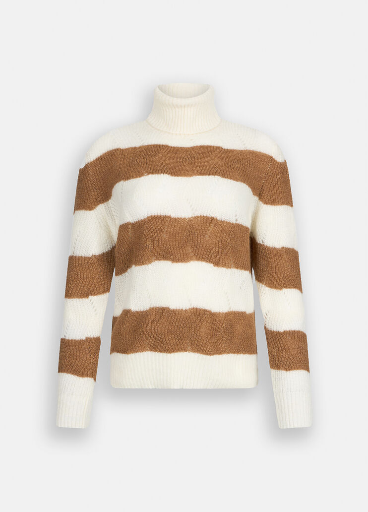 Striped wool and alpaca polo-neck white Liu Jo - large image number 6