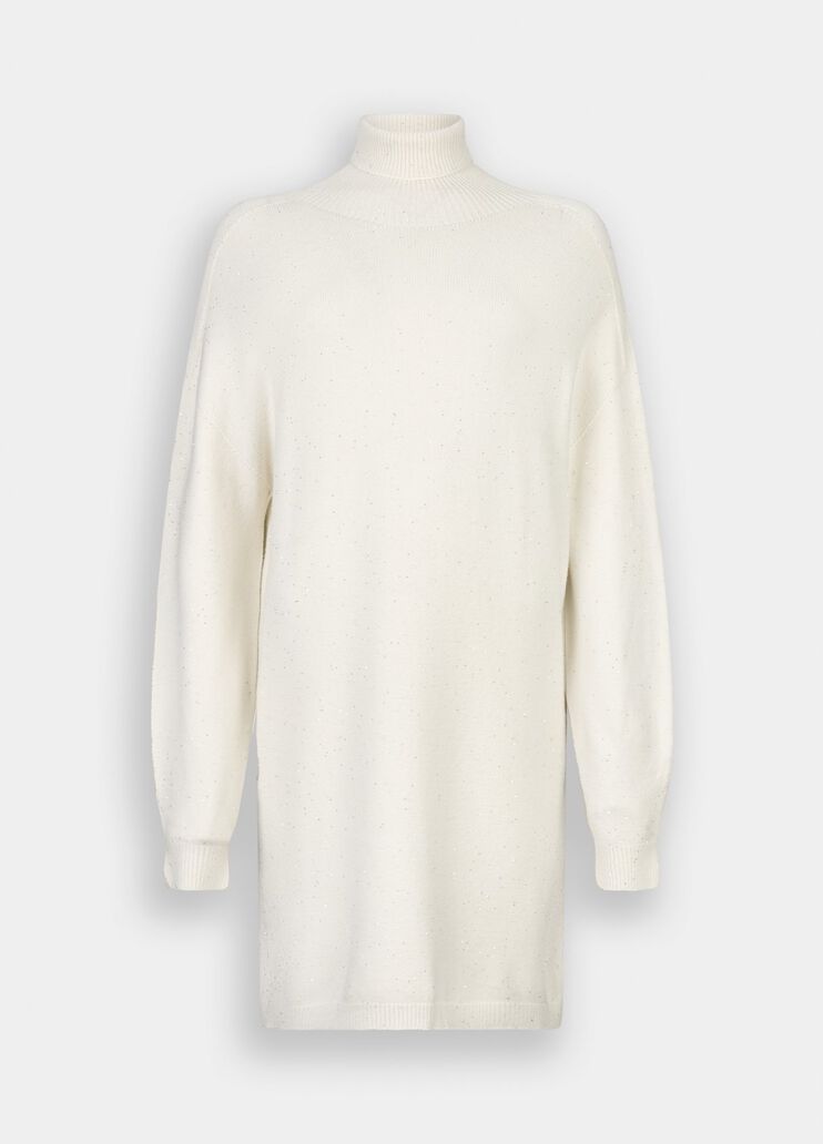 Vestido de punto con microlentejuelas blanco lana Liu Jo - large image number 6