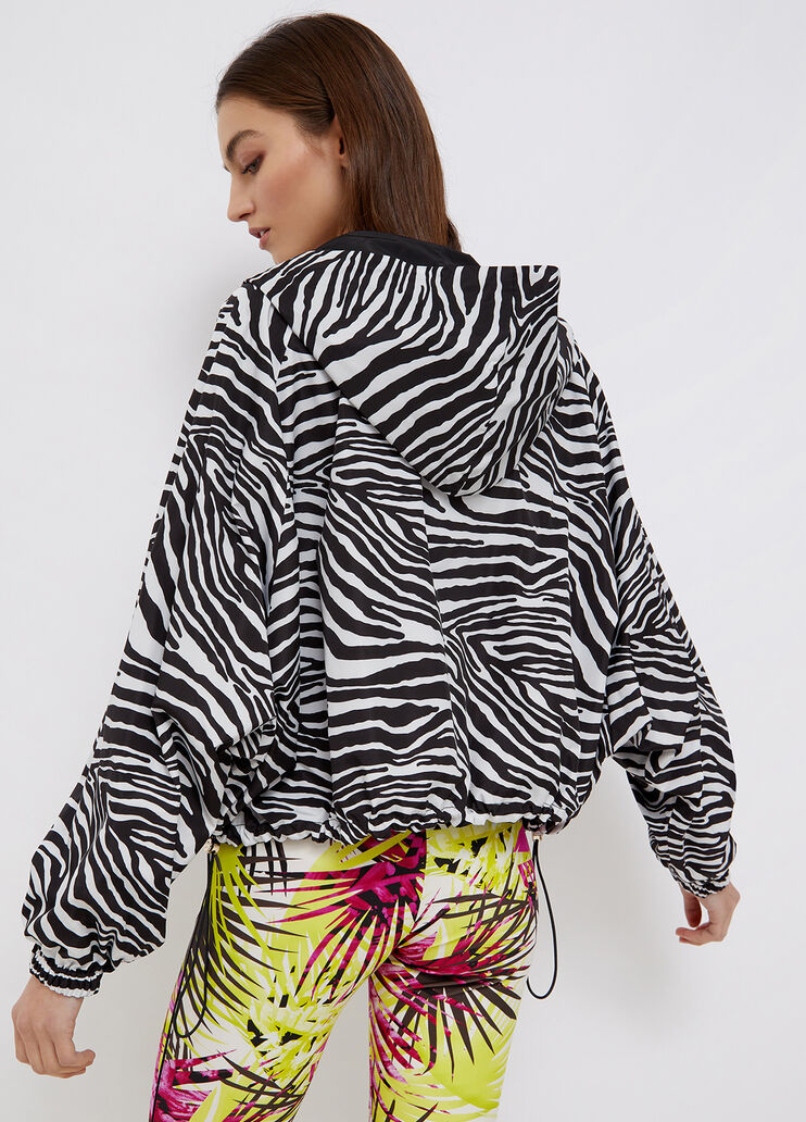 Hooded, eco-friendly gilet black/white zebra Liu Jo - large image number 1 Hooded, eco-friendly gilet black/white zebra Liu Jo - large image number 1