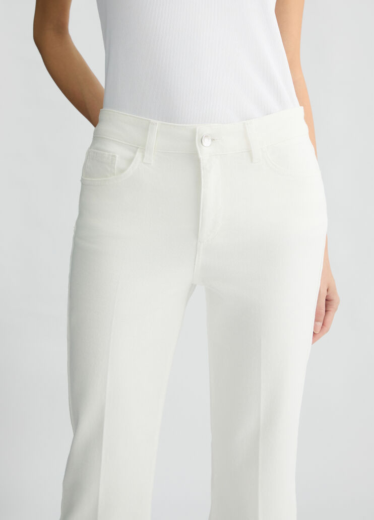 Denim Capri trousers white wool Liu Jo - large image number 2 Denim Capri trousers white wool Liu Jo - large image number 2