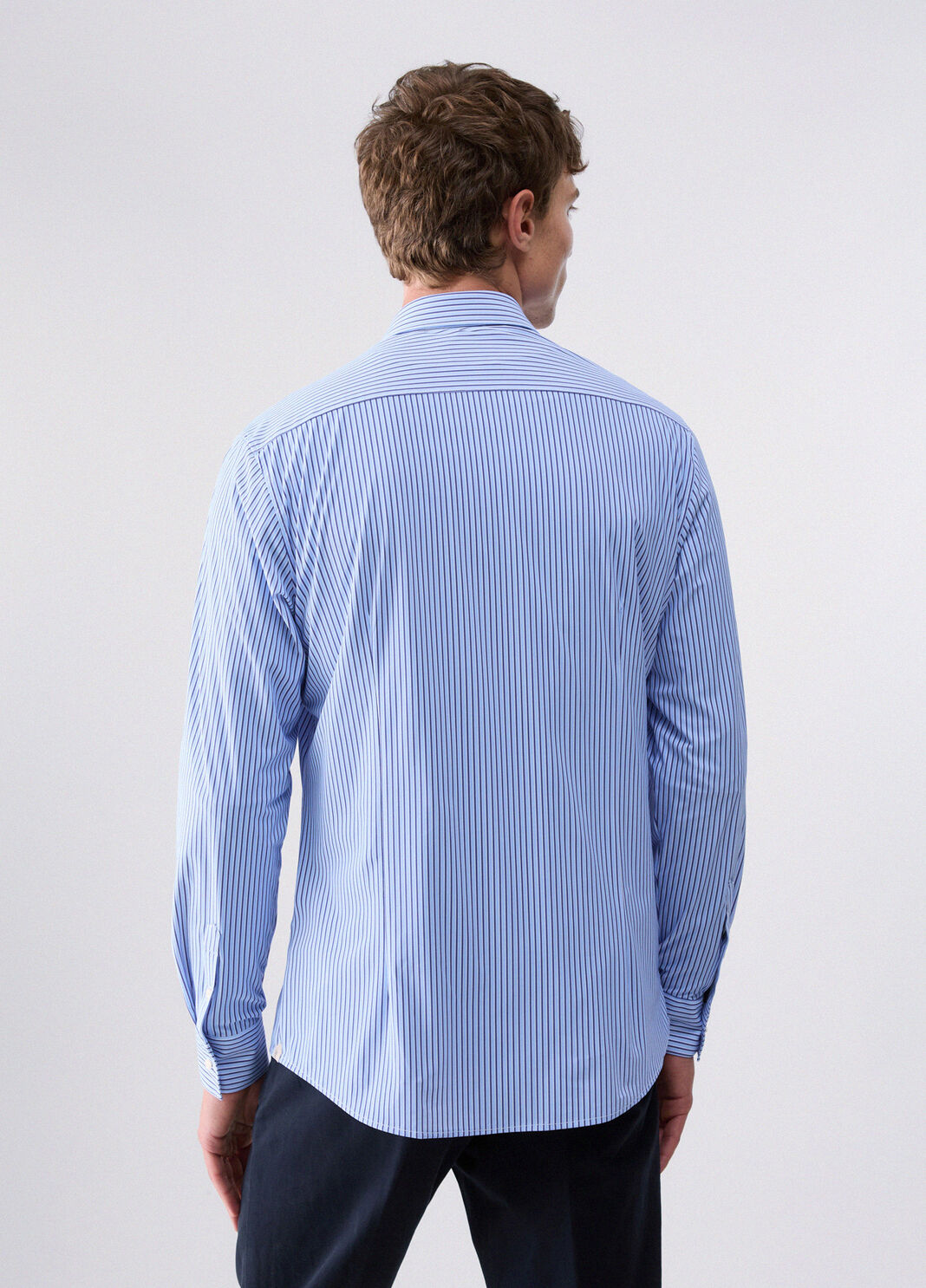 Camisa en jersey Lycra&reg; azul claro a rayas Liu Jo - large image number 1