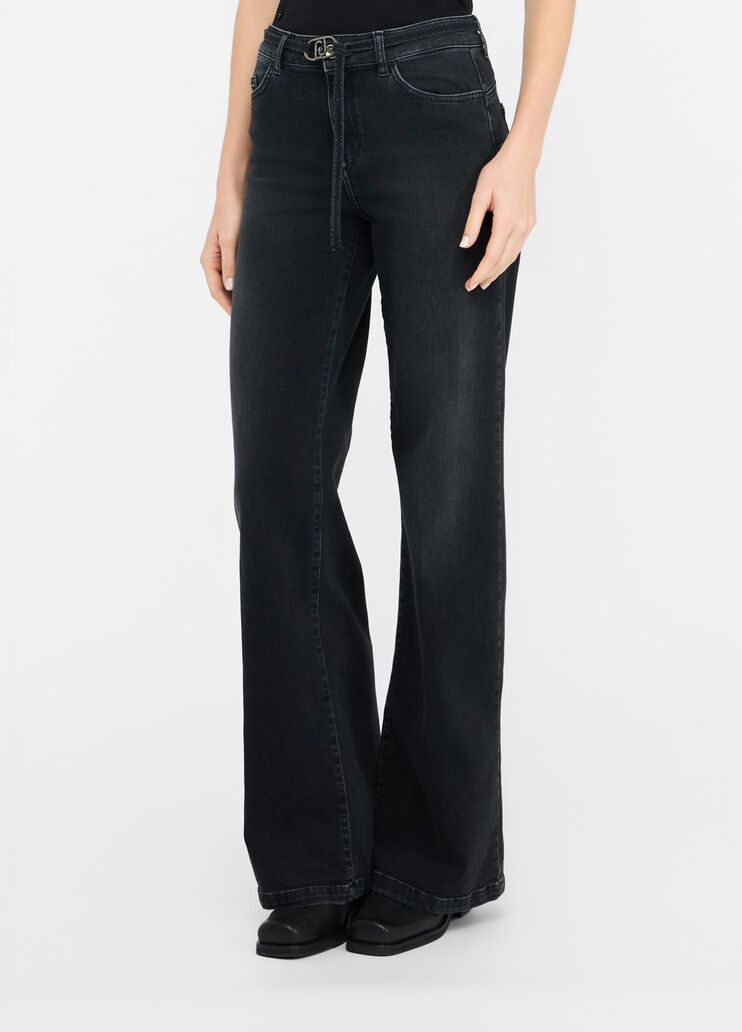 Flared jeans with belt black denim Liu Jo - medium Flared jeans with belt black denim Liu Jo - medium