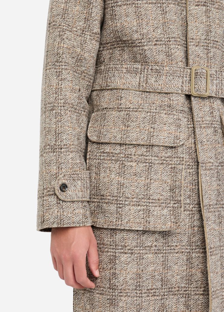 Check wool coat beige Liu Jo - large image number 3