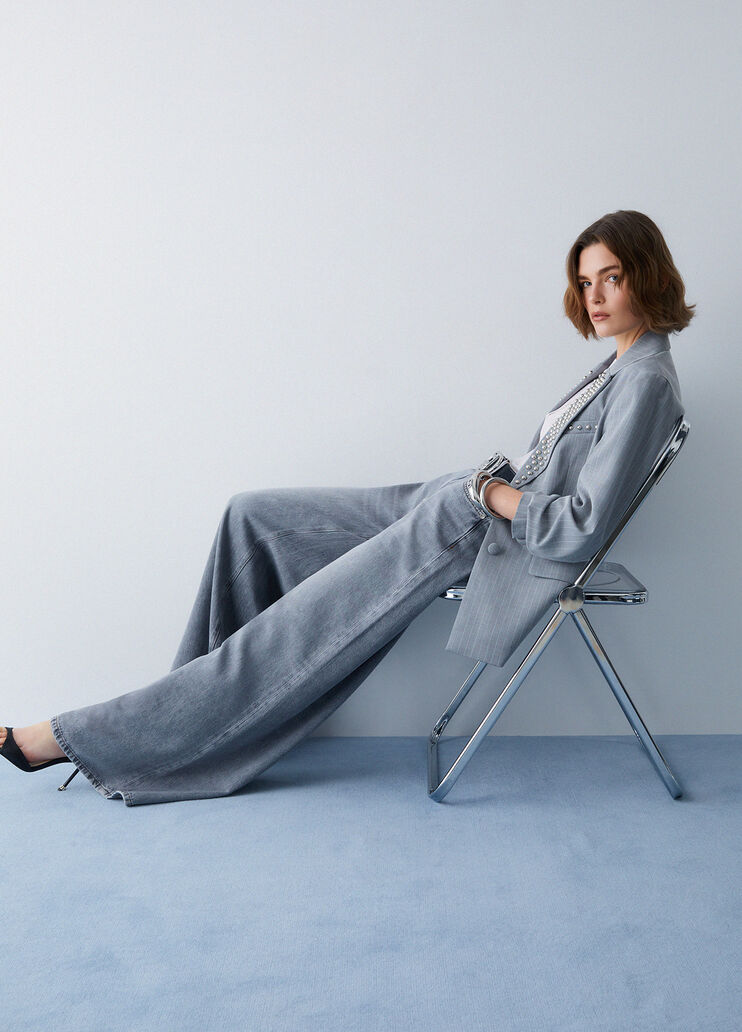 High-waisted super-flared jeans grey denim Liu Jo - medium