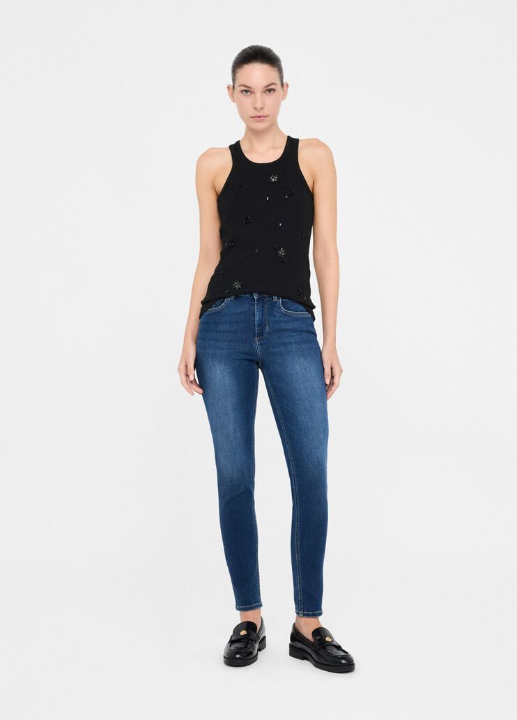 Jean skinny à taille haute denim bleu foncé Liu Jo - medium