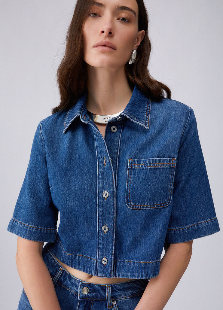 Denim shirt dark blue denim Liu Jo - large image number 3