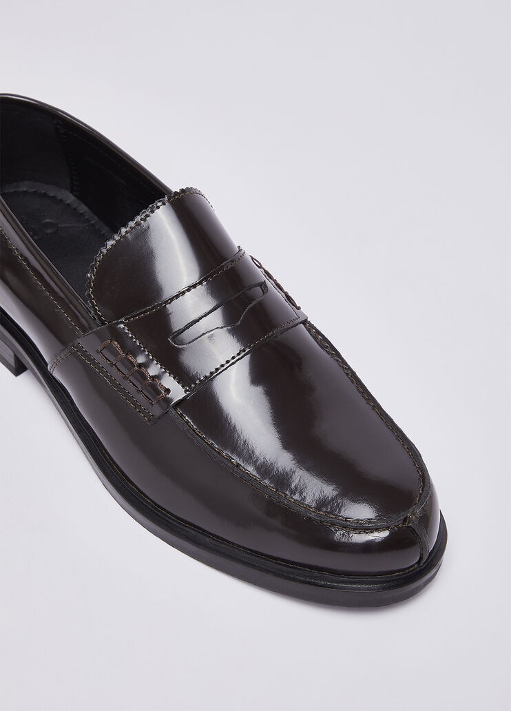 Men&rsquo;s leather loafers dark brown Liu Jo - medium