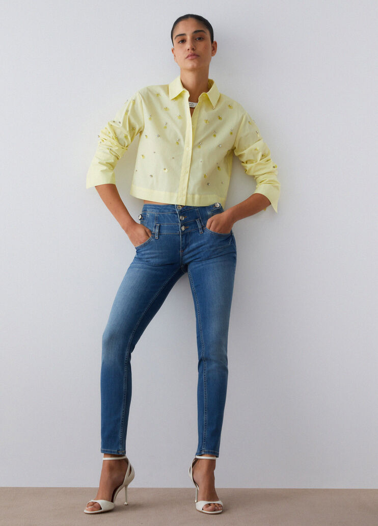 Skinny-Jeans mit Strass Denimblau Liu Jo - medium