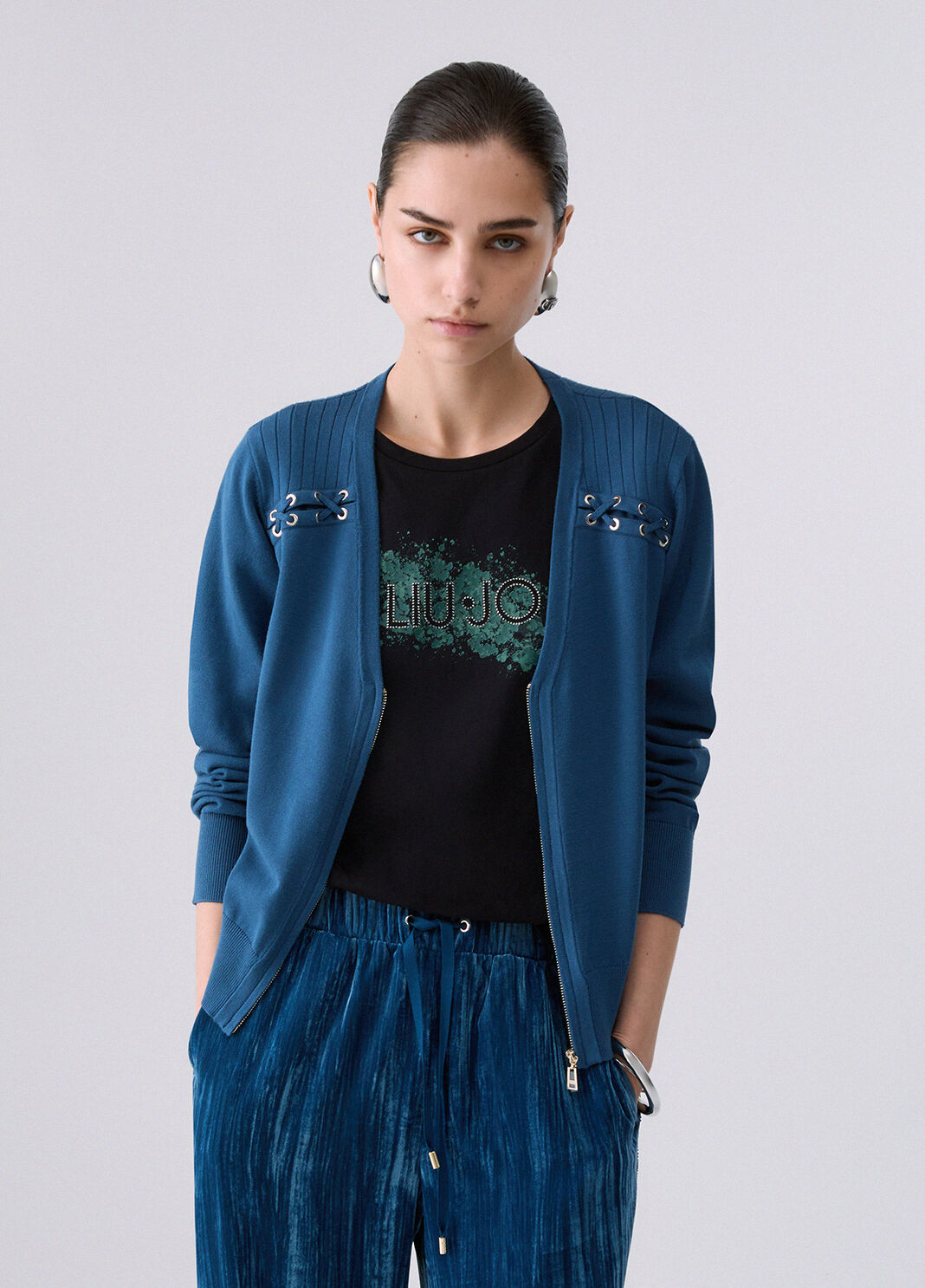 Cardigan avec Lacets bleu Liu Jo - large image number 0