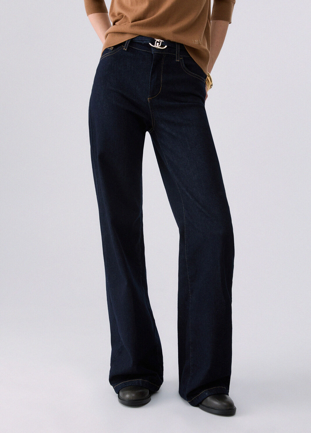 Flare jeans with belt dark denim Liu Jo - large image number 0