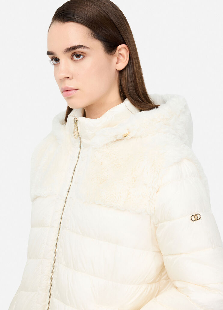 Chaqueta rellena con capucha blanco leche Liu Jo - large image number 2