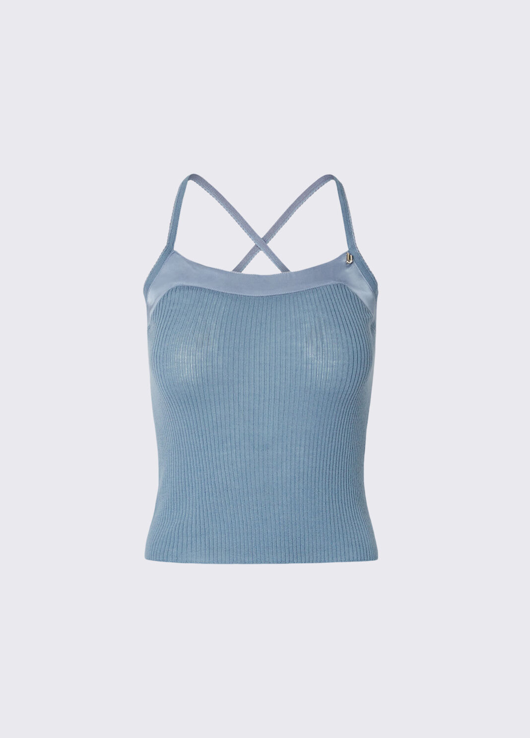 Top in maglia con incrocio azzurro Liu Jo - large image number 6